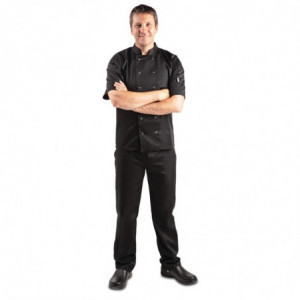 Črna mešana kuhinjska srajca z kratkimi rokavi Vegas - velikost S - Whites Chefs Clothing - Fourniresto