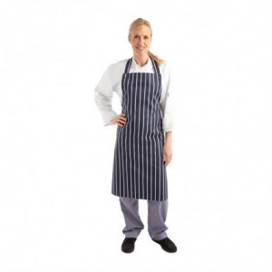 Predpasnik Bavette Brez žepa, črtast modro-beli 965 x 710 mm - Oblačila za kuharje Whites - Fourniresto