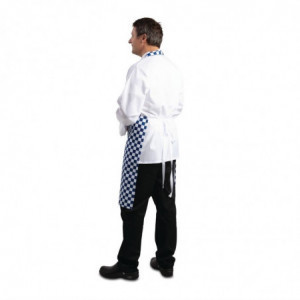 Predpasnik Bavette v modro-belih karirastih vzorcih iz poliestra in bombaža 710 x 970 mm - Oblačila za kuharje Whites - Fournire