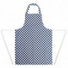 Predpasnik Bavette v modro-belih karirastih vzorcih iz poliestra in bombaža 710 x 970 mm - Oblačila za kuharje Whites - Fournire