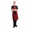 Predpasnik Bavette Bordeaux iz polikotona 710 x 970 mm - Bela kuharska oblačila - Fourniresto