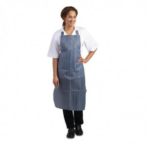 Predpasnik Bavette Odporen na madeže, črtast modro-beli 1016 x 711 mm - Oblačila za kuharje Whites - Fourniresto