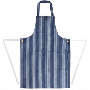 Predpasnik Bavette Odporen na madeže, črtast modro-beli 1016 x 711 mm - Oblačila za kuharje Whites - Fourniresto
