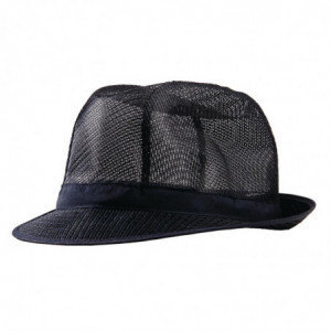 Klobuk Trilby v mornarsko modri barvi s čipko - velikost M 570 mm - FourniResto - Fourniresto