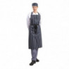 Predpasnik Bavette Extra Long brez žepa, črtast modro-beli - Whites Chefs Clothing - Fourniresto