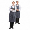 Predpasnik Bavette Extra Long brez žepa, črtast modro-beli - Whites Chefs Clothing - Fourniresto