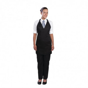 Predpasnik Bavette Tuxedo Črn iz poliestra in bombaža 698 x 838 mm - Chef Works - Fourniresto