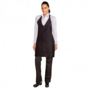 Predpasnik Bavette Tuxedo Črn iz poliestra in bombaža 698 x 838 mm - Chef Works - Fourniresto