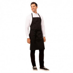 Predpasnik Bavette Črn z žepi in nastavljivim ovratnikom - Chef Works - Fourniresto