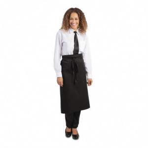 Predpasnik Standard črne barve iz poliestra/bombaža 914 x 762 mm - Whites Chefs Clothing - Fourniresto