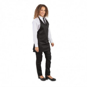 Predpasnik natakarja s črnim V-izrezom iz poliestra/bombaža 838 x 698 mm - Whites Chefs Clothing - Fourniresto