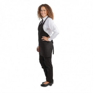 Predpasnik natakarja s črnim V-izrezom iz poliestra/bombaža 838 x 698 mm - Whites Chefs Clothing - Fourniresto