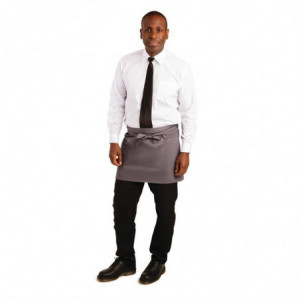 Predpasnik za natakarja, siv antracit iz poliestra/bombaža 750 x 373 mm - Whites Chefs Clothing - Fourniresto