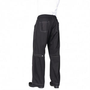 Hlače za kuharje unisex Baggy črne barve - velikost S - Chef Works - Fourniresto