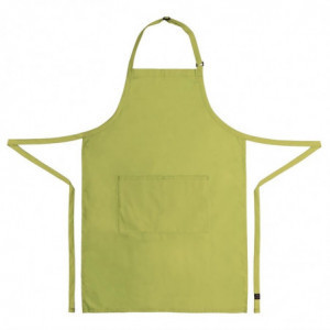 Predpasnik Bavette z nastavljivim ovratnikom in dvojnim žepom v antracitno zeleni barvi 610 x 860 mm - Chef Works - Fourniresto