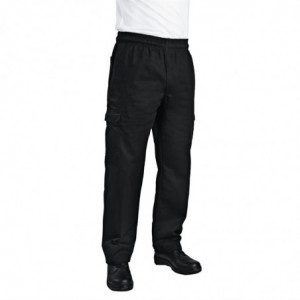 Hlače za kuhinjo Mixte Fit Cargo Noir - Velikost XL - Chef Works - Fourniresto