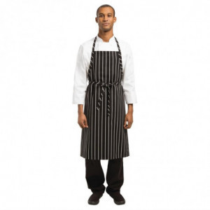 Predpasnik Bavette Tkani Premium s črnimi in belimi črtami - Chef Works - Fourniresto