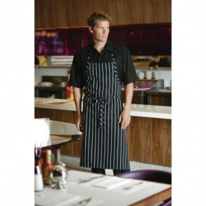 Predpasnik Bavette Tkani Premium s črnimi in belimi črtami - Chef Works - Fourniresto