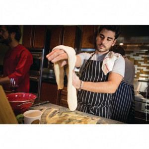 Predpasnik Bavette Tkani Premium s črnimi in belimi črtami - Chef Works - Fourniresto