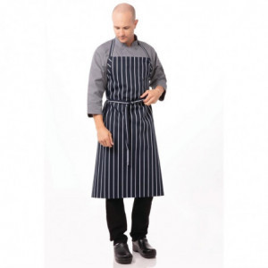 Predpasnik Bavette Premium s črtastim modrim in belim vzorcem - Chef Works - Fourniresto