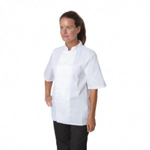 Oblačilo za kuharje v beli barvi s kratkimi rokavi Boston - Velikost L - Whites Chefs Clothing - Fourniresto