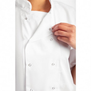 Oblačilo za kuharje v beli barvi s kratkimi rokavi Boston - Velikost L - Whites Chefs Clothing - Fourniresto