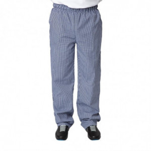 Hlače za kuharje Vegas v modri in beli kockasti vzorci - velikost M - Whites Chefs Clothing - Fourniresto