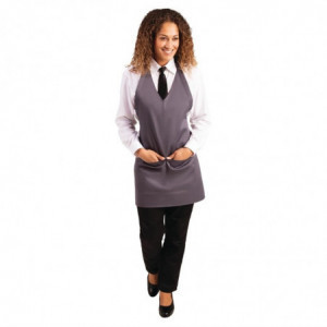 Predpasnik natakarja s sivim antracitnim ovratnikom iz poliestra in bombaža 838 x 698 mm - Whites Chefs Clothing - Fourniresto