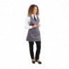 Predpasnik natakarja s sivim antracitnim ovratnikom iz poliestra in bombaža 838 x 698 mm - Whites Chefs Clothing - Fourniresto
