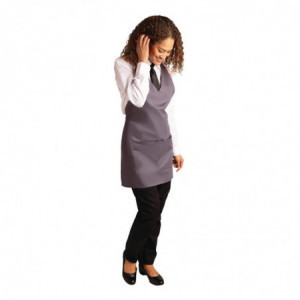 Predpasnik natakarja s sivim antracitnim ovratnikom iz poliestra in bombaža 838 x 698 mm - Whites Chefs Clothing - Fourniresto