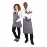 Predpasnik natakarja s sivim antracitnim ovratnikom iz poliestra in bombaža 838 x 698 mm - Whites Chefs Clothing - Fourniresto
