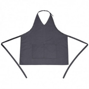 Predpasnik natakarja s sivim antracitnim ovratnikom iz poliestra in bombaža 838 x 698 mm - Whites Chefs Clothing - Fourniresto