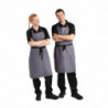 Predpasnik Bavette siva antracit iz polikotona 711 x 965 mm - Whites Chefs Clothing - Fourniresto