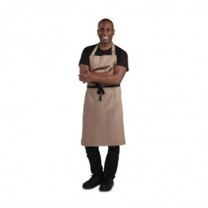 Predpasnik Bavette v svetlo rjavi barvi iz polikotona 711 x 965 mm - Whites Chefs Clothing - Fourniresto