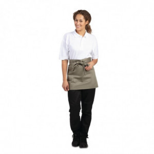 Predpasnik za natakarja, kratka različica, olivno zelen, polikotonski, 373 x 750 mm - Whites Chefs Clothing - Fourniresto