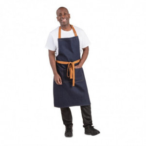 Predpasnik za natakarja iz modrega denim materiala z bombažnim pasom 1000 x 700 mm - Whites Chefs Clothing - Fourniresto