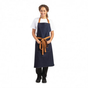Predpasnik za natakarja iz modrega denim materiala z bombažnim pasom 1000 x 700 mm - Whites Chefs Clothing - Fourniresto