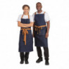 Predpasnik za natakarja iz modrega denim materiala z bombažnim pasom 1000 x 700 mm - Whites Chefs Clothing - Fourniresto