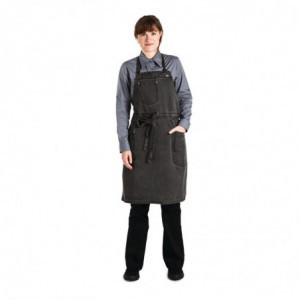Predpasnik Bavette Taupe Urban Dorset iz bombaža 762 x 863 mm - Chef Works - Fourniresto
