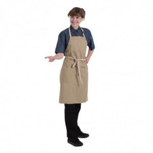 Predpasnik Bavette Beige Urban Dorset iz bombaža 762 x 863 mm - Chef Works - Fourniresto