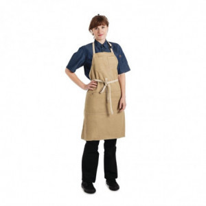 Predpasnik Bavette Beige Urban Dorset iz bombaža 762 x 863 mm - Chef Works - Fourniresto
