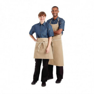 Predpasnik Bavette Beige Urban Dorset iz bombaža 762 x 863 mm - Chef Works - Fourniresto