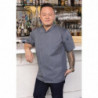Pulover z mešanimi rokavi in ​​z zadrgo v modri barvi črnila - velikost XS - Chef Works - Fourniresto