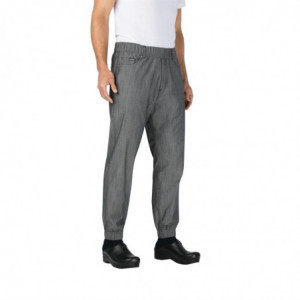 Hlače za kuhanje Jogger s tankimi črnimi in belimi črtami - Velikost XL - Chef Works - Fourniresto