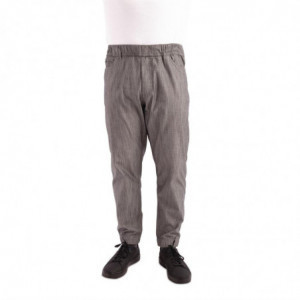 Hlače za kuhanje Jogger s tankimi črnimi in belimi črtami - Velikost XL - Chef Works - Fourniresto