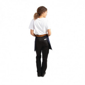 Predpasnik za natakarja iz modrega denim materiala z oker pasom iz bombaža 700 x 430 mm - Whites Chefs Clothing - Fourniresto