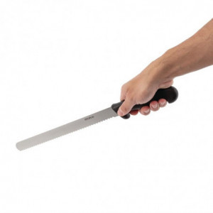 Nož za rezanje z nazobčano črno rezilo 30,5 cm - Hygiplas - Fourniresto