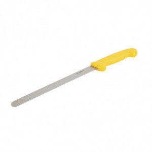 Nož za rezanje rumene nazobčane rezila 25,5 cm - Hygiplas - Fourniresto