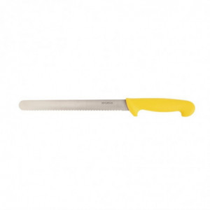 Nož za rezanje rumene nazobčane rezila 25,5 cm - Hygiplas - Fourniresto