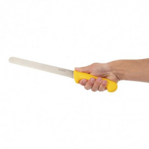 Nož za rezanje rumene nazobčane rezila 25,5 cm - Hygiplas - Fourniresto